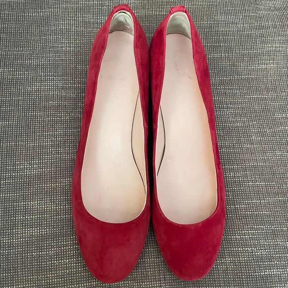 Kate Spade red suede block heel women’s shoe size 8.5 - Picture 6 of 15